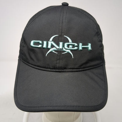 Cinch Trucker Hat Black One Size Perforated Snapback Performance Polyester Logo