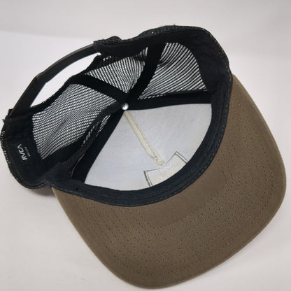 VA RVCA Snapback Trucker Hat Brown Boys One Size Mesh Back Colorblock