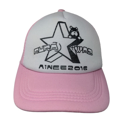 Star Snapback Mesh Back Trucker Hat Pink One Size Adjustable Colorblock