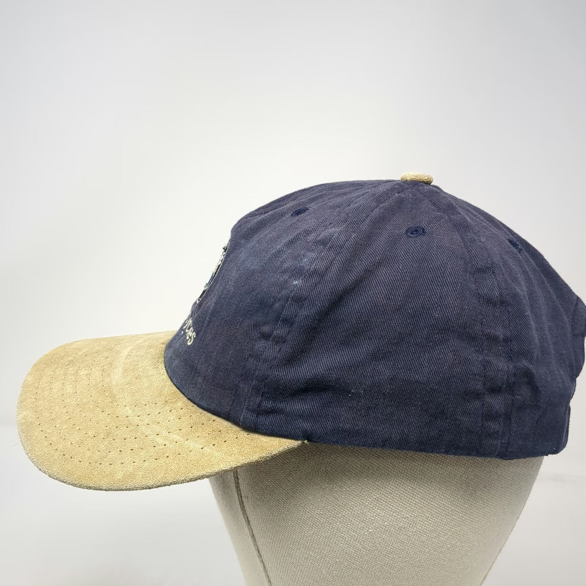 BMW Baseball Cap Blue One Size Leather Strap Suede Brim Motorcycles Logo hat