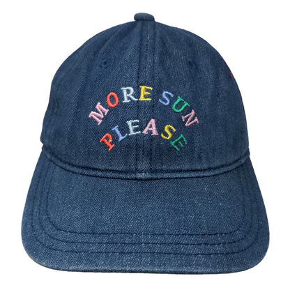 More Sun Please Slideback Hat Blue One Size Adjustable Embroidered Vented Holes