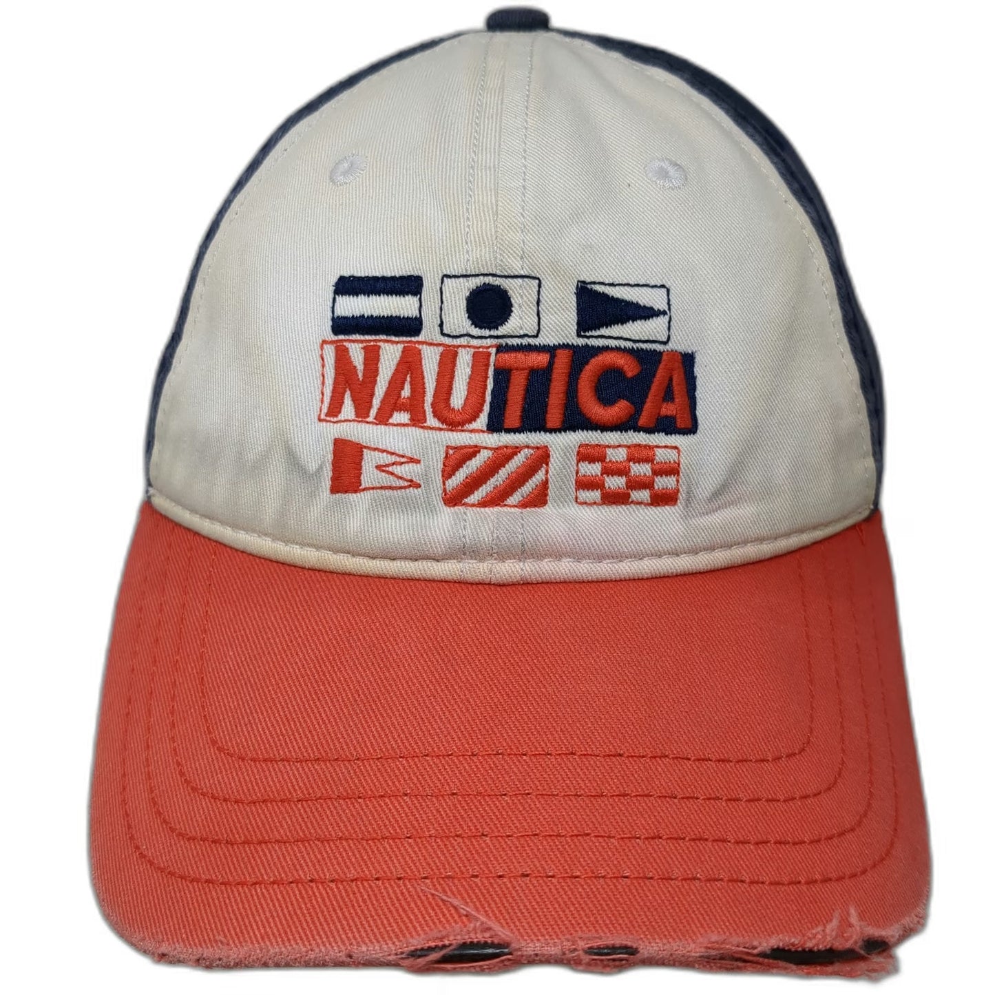 Nautica Slideback Baseball Cap Blue One Size Nautical Signal Flags Cotton Hat