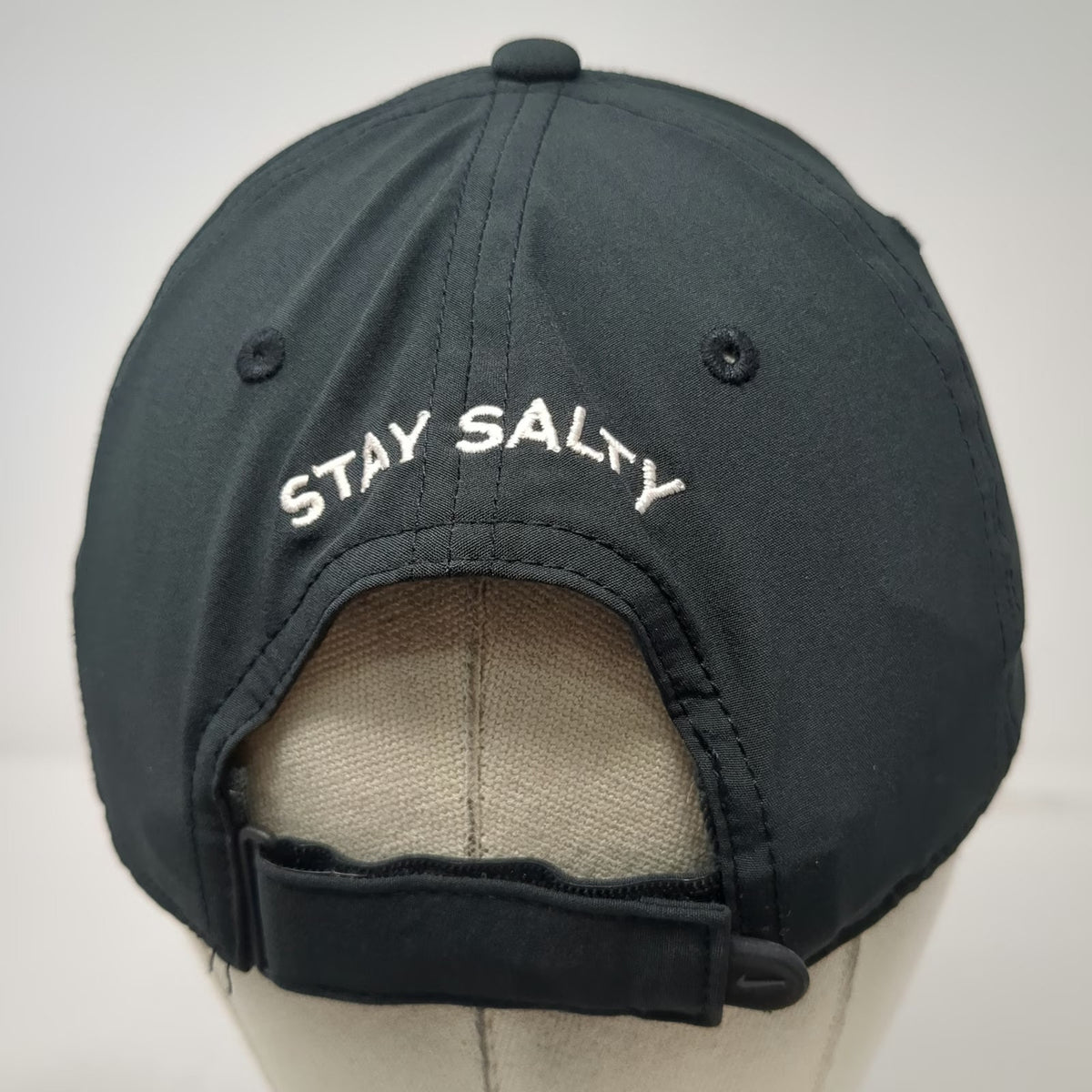 Nike Baseball Cap Black L Strapback Dri-FIT Stay Salty LMNT Golf Athletic Hat