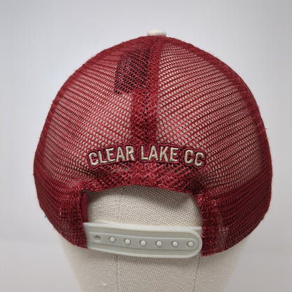Clear Lake Country Club Snapback Trucker Hat Multi OS Mesh Back Distressed Pukka