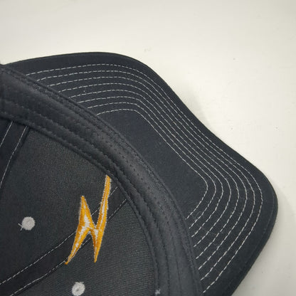 Baseball Cap Black Yellow Green OSFM Lightning Bolt Platt Contrast Stitch Hat
