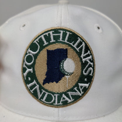 Logo Athletic Men's Snapback Hat White OSFA Embroidered Youthlinks Indiana w/Tag