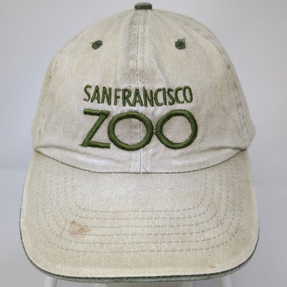 J Hats San Francisco Zoo Baseball Cap Beige Green One Size Strapback Cotton Hat