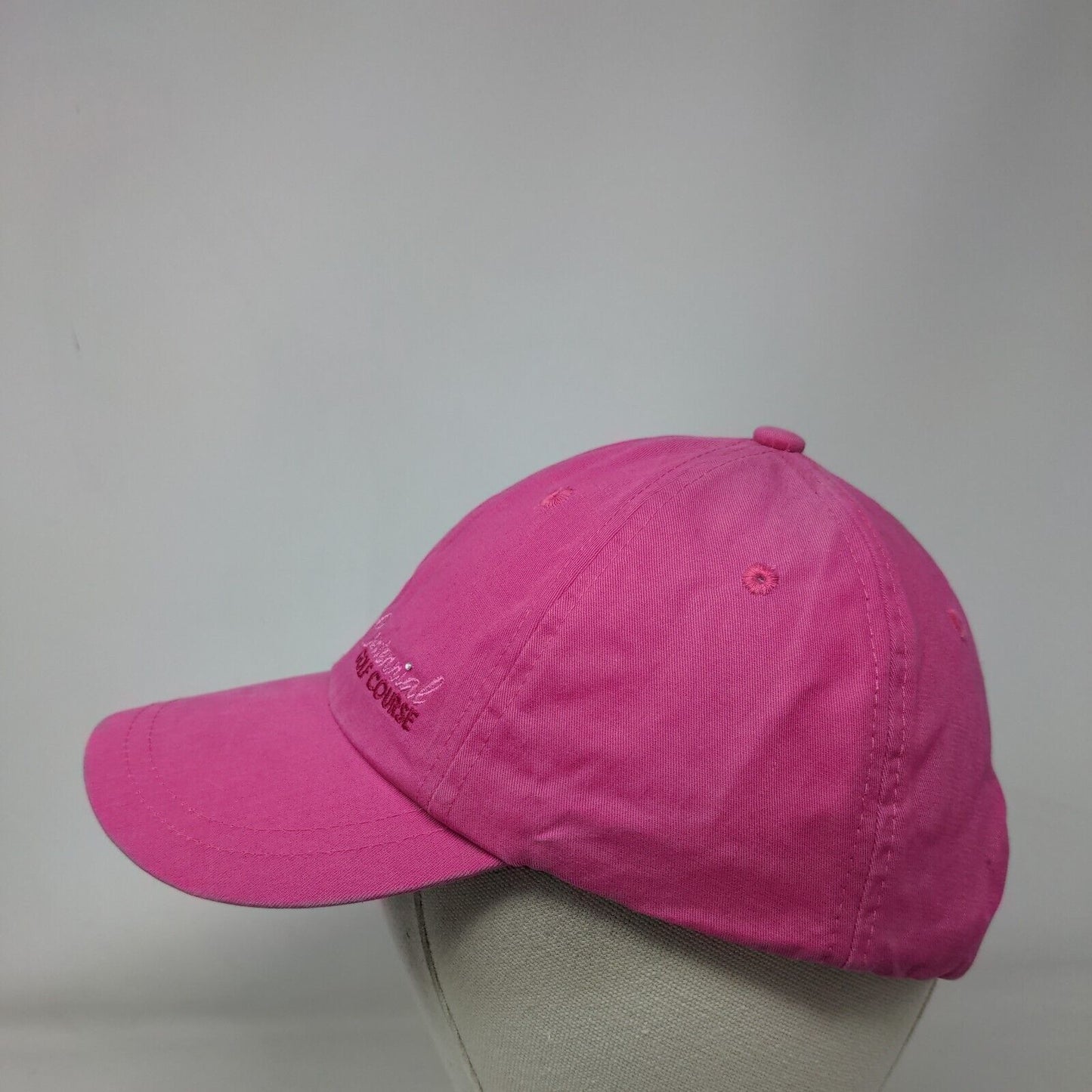 Centennial Golf Course Slideback Hat Pink One Size Solid Embroidered