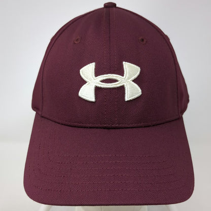 Under Armour Baseball Cap Red XL Stretch Fit Embroidered Logo Curved Brim Hat