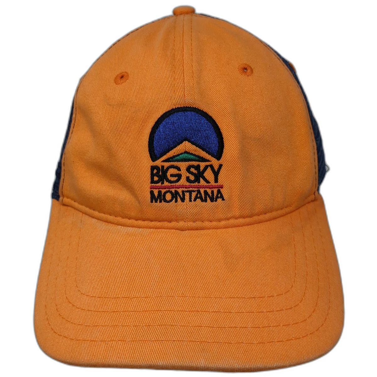 Pukka Baseball Cap Orange Blue One Size Big Sky Montana Trucker Mesh US Flag Hat