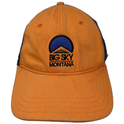 Pukka Baseball Cap Orange Blue One Size Big Sky Montana Trucker Mesh US Flag Hat