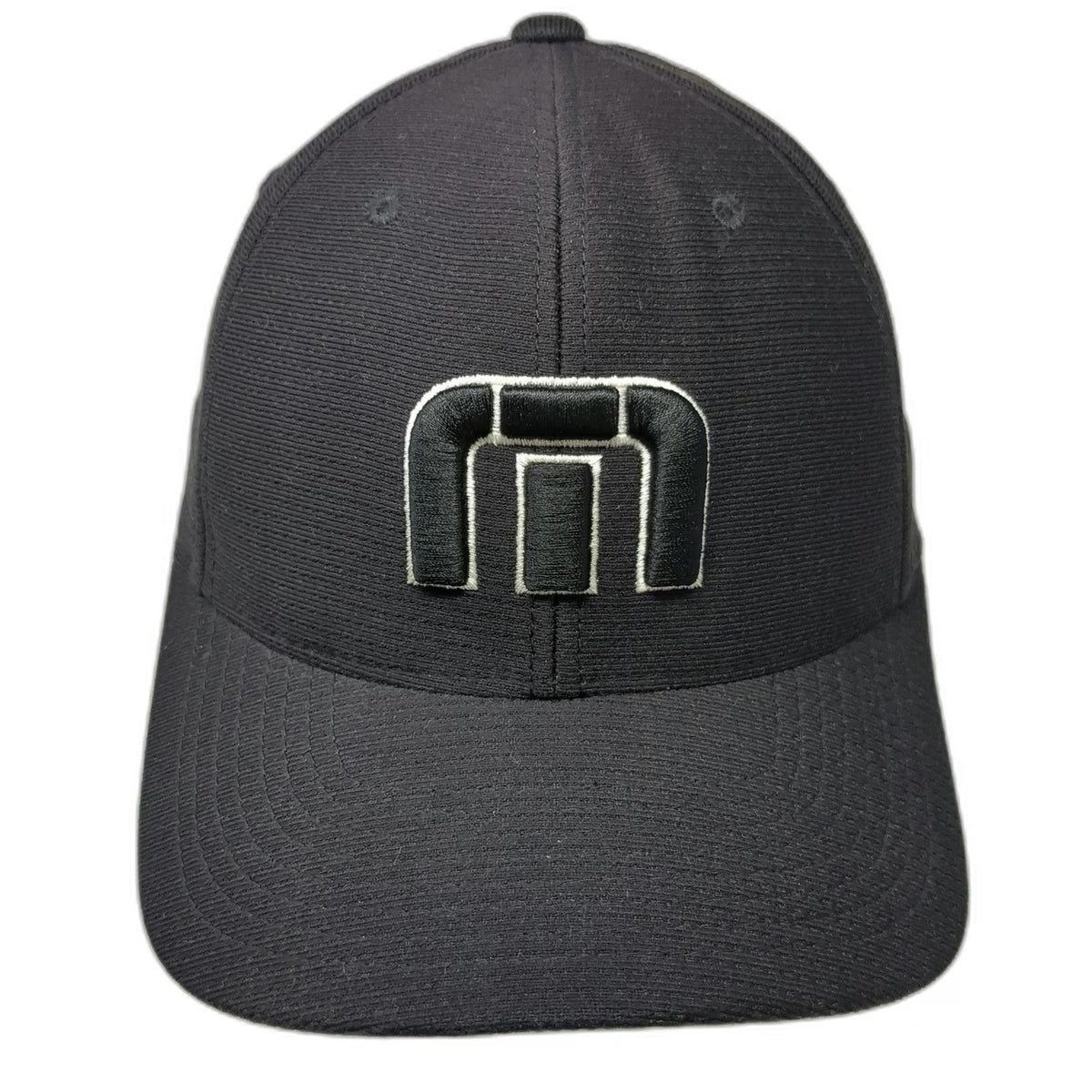 TravisMathew Baseball Cap Black M Fitted Performance Mesh Athletic Logo Hat
