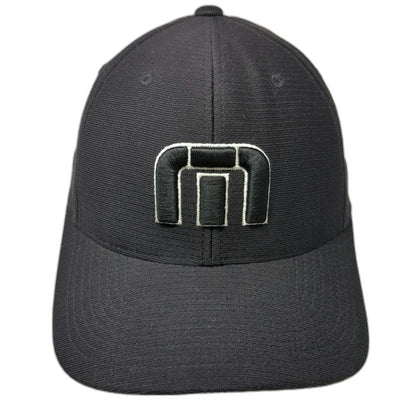 TravisMathew Baseball Cap Black M Fitted Performance Mesh Athletic Logo Hat