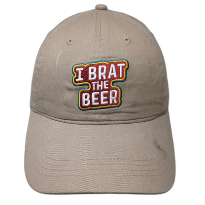 Johnsonville Leinenkugel's I Brat The Beer Baseball Cap Beige One Size Hat Logo