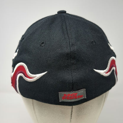 No Fear Baseball Cap Black XL Red White Purple Flame A-Flex Stretch Fit Hat
