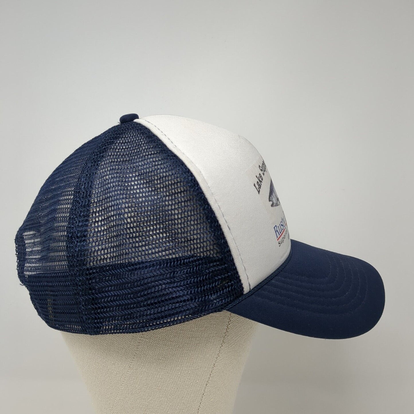 Rusty Duck Charters Snapback Rope Trucker Hat Blue One Size Mesh Back