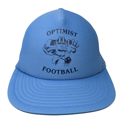 Optimist Football Snapback Trucker Hat Blue OS Adjustable Mesh Back 6 Panel