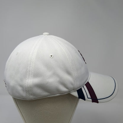 IZOD Baseball Cap White One Size Performance Polyester Striped Fitted Golf Logo