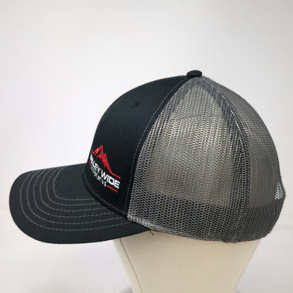 Otto Valley Wide Cooperative Mountain Black Trucker Hat One Size Mesh Snapback