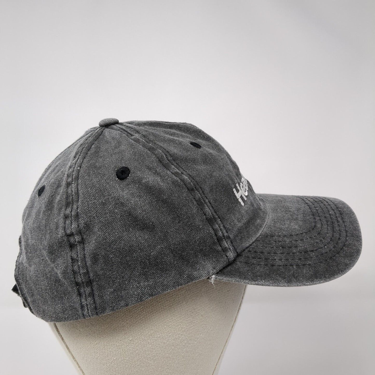 HealthWest Strapback Hat Gray One Size Embroidered Solid Vent Holes