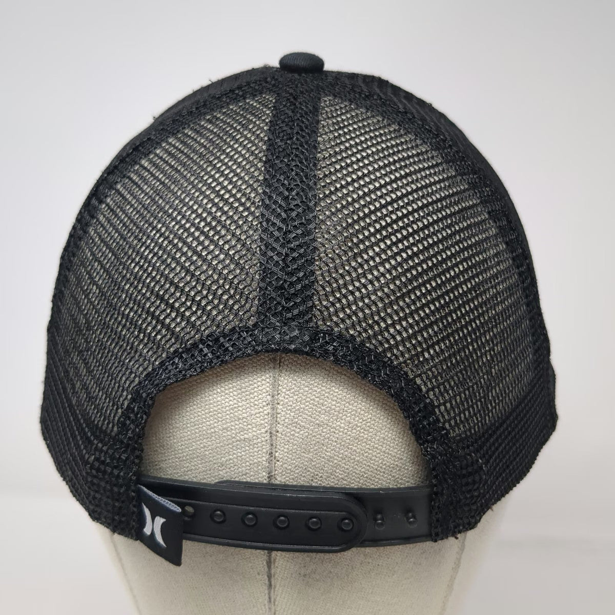 Hurley Trucker Hat Black One Size Mesh Snapback Embroidered Logo Surf Skate