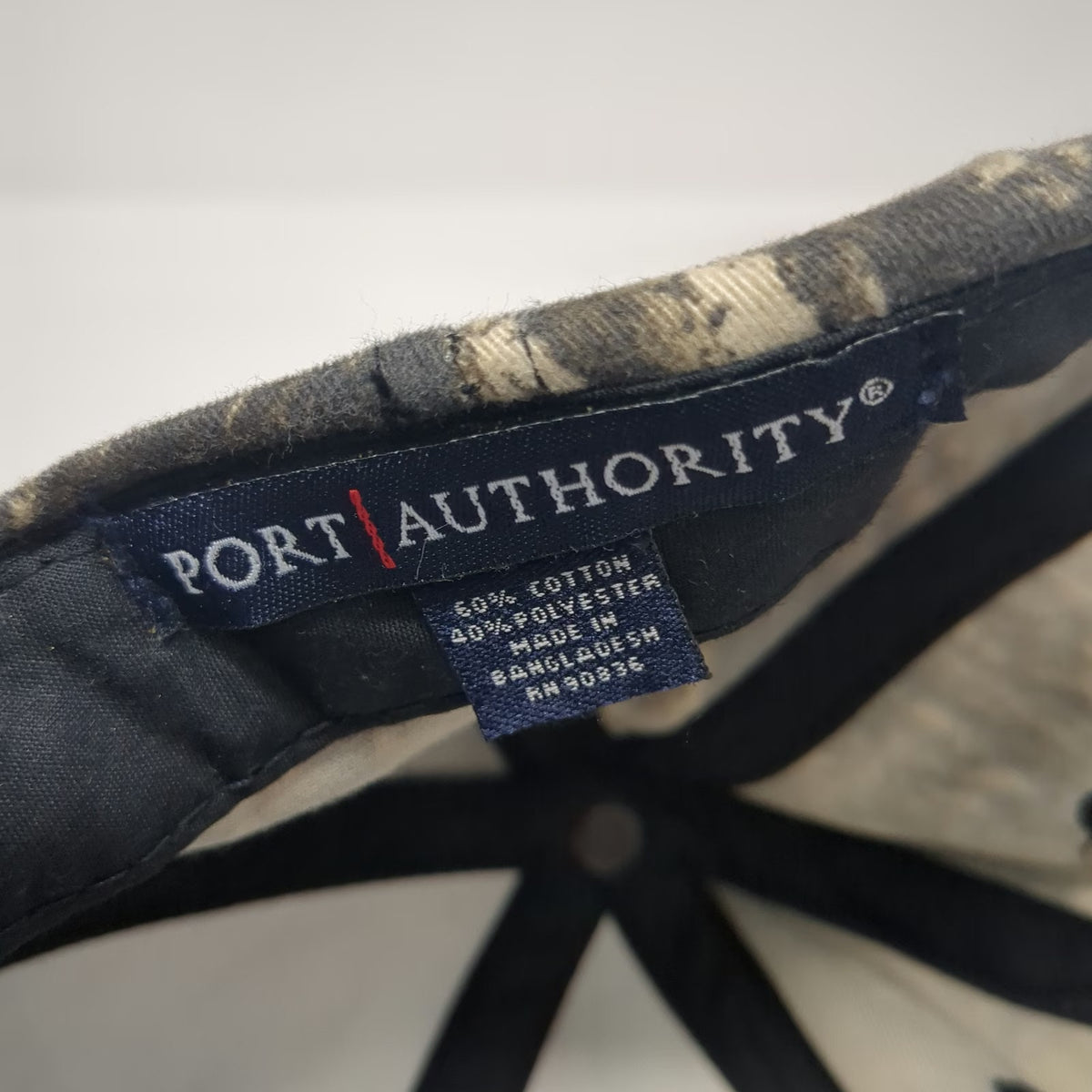 Port Authority Baseball Cap Gray One Size Moose Far North Idaho Camo Woods Hat