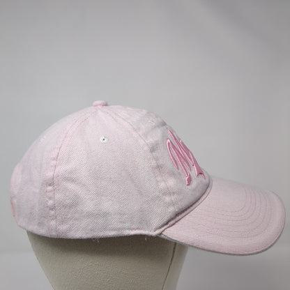 Memphis Strapback Hat Pink One Size Adjustable Embroidered Vented Holes 6 Panel