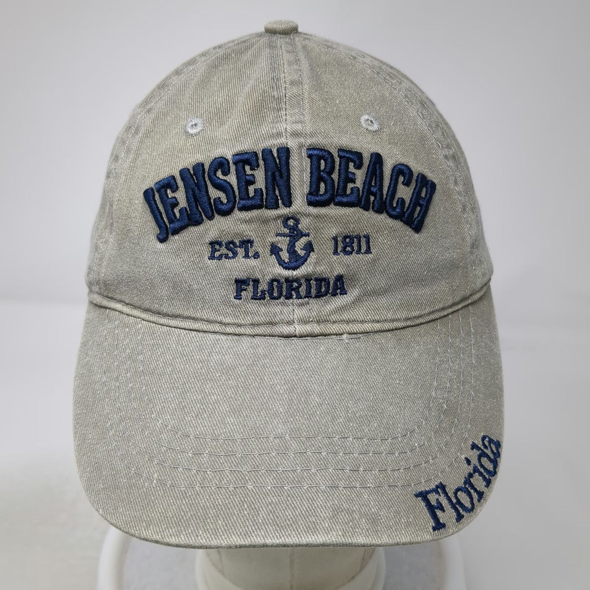 Durnin Water Baseball Cap Beige One Size Jensen Beach Florida Anchor Hat