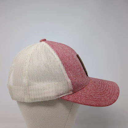 Idaho Leather Patch Snapback Trucker Hat Red M/L Mesh Back Richardson