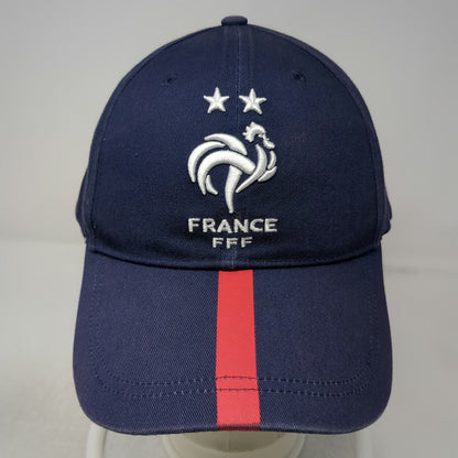 France National Team Soccer FFF Blue Cap One Size Rooster 2 Stars Strapback Hat