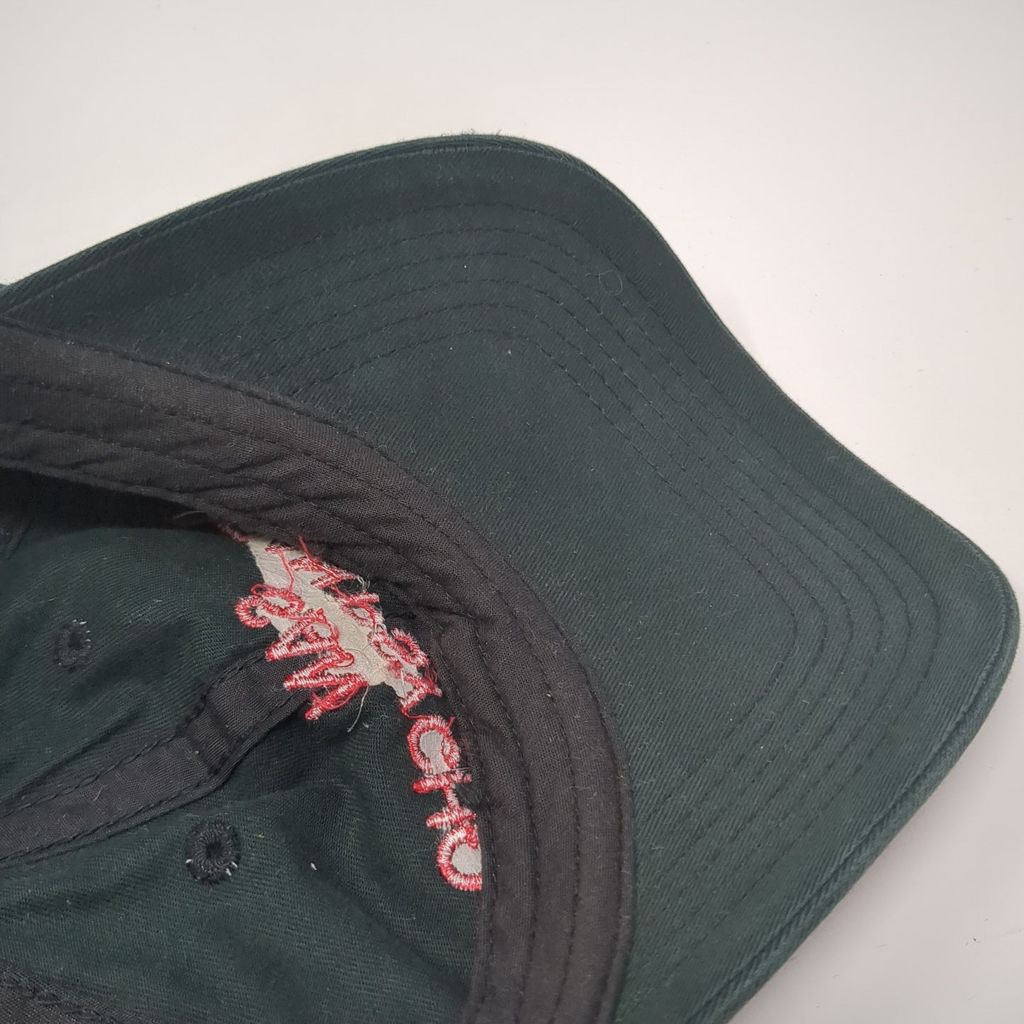 San Fran Psycho Slideback Hat Green One Size Adjustable Solid Harriton