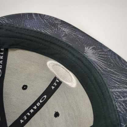 Oakley Snapback Hat Black OS Palm Print Underbrim Embroidered Logo Flat Brim
