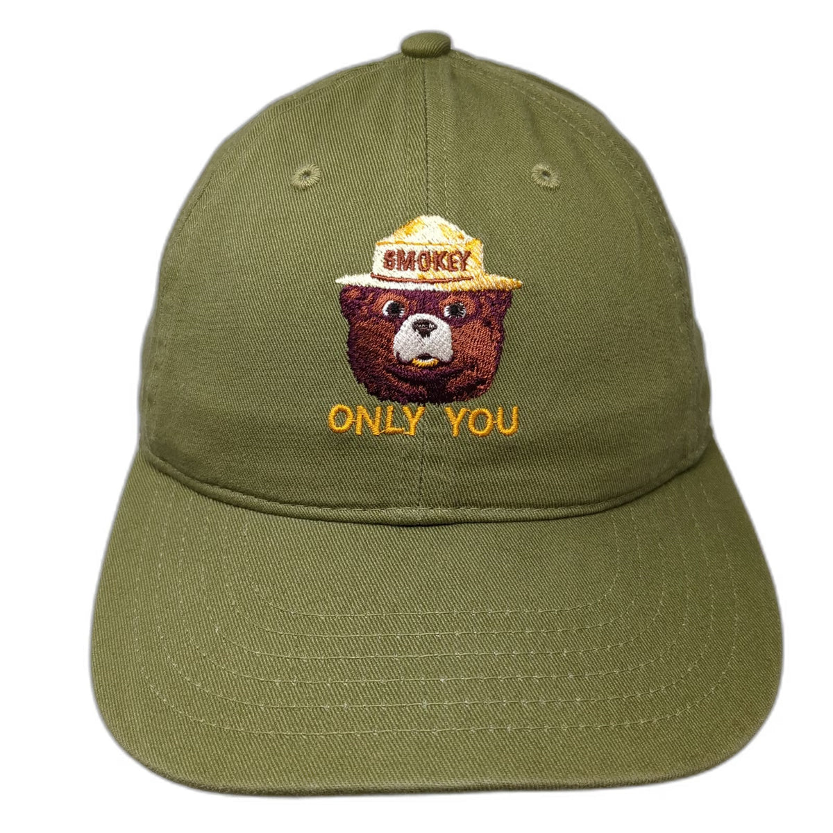 Baseball Cap Green One Size Smokey Bear Only You Hat Slideback US Forest Service