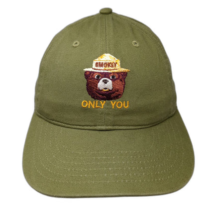 Baseball Cap Green One Size Smokey Bear Only You Hat Slideback US Forest Service