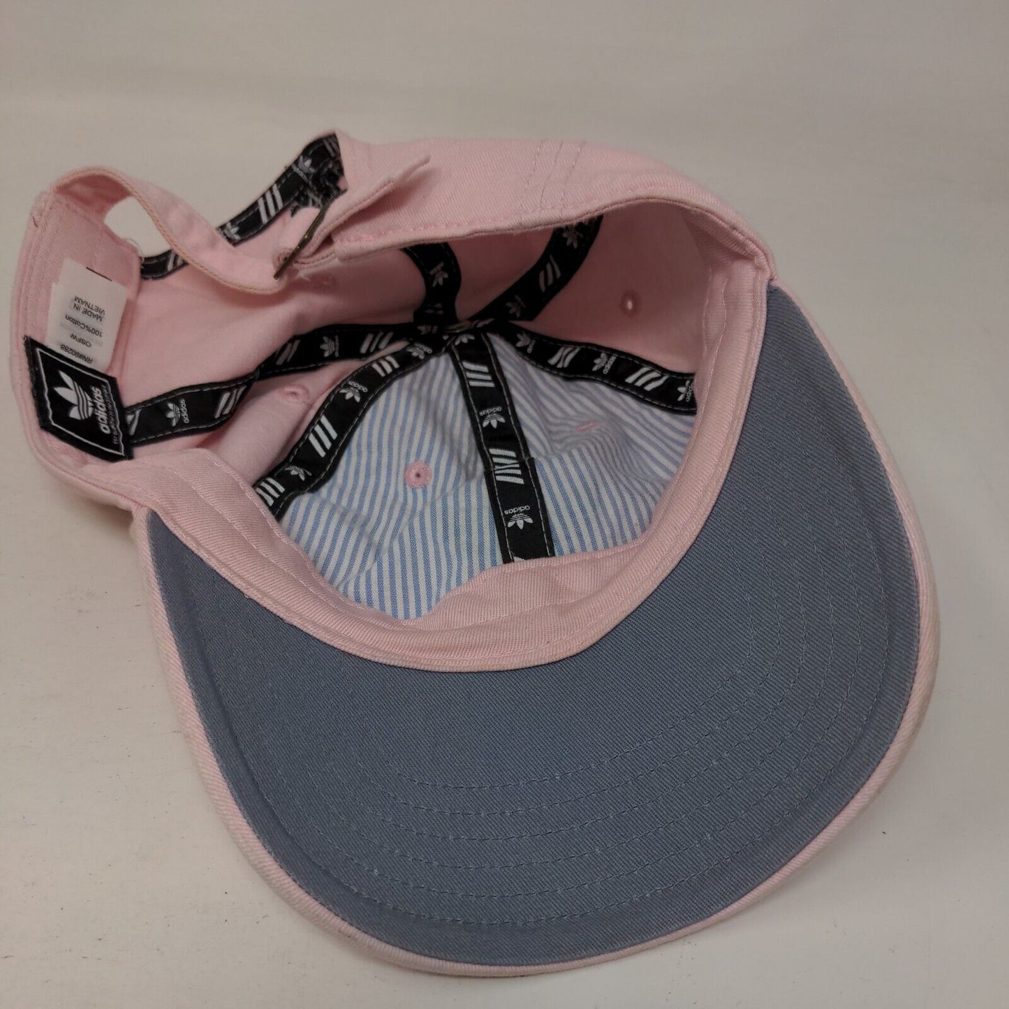 Adidas Slideback Hat Pink OSFW One Size Adjustable Embroidered Trefoil Cotton