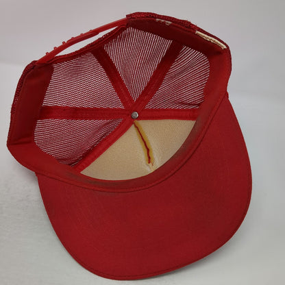 Maui Trucker Hat Red One Size Mesh Snapback Rainbow Palm Tree Hawaii Souvenir