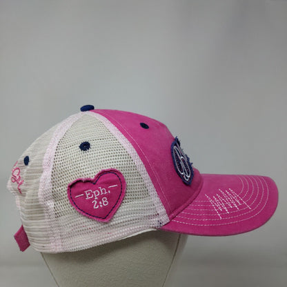 God Bless This Mess Trucker Hat Pink OSFM Mesh Back Embroidered Cherished Girl