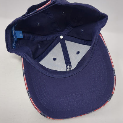 Port Authority Strapback Hat Blue One Size Embroidered Logo Adjustable