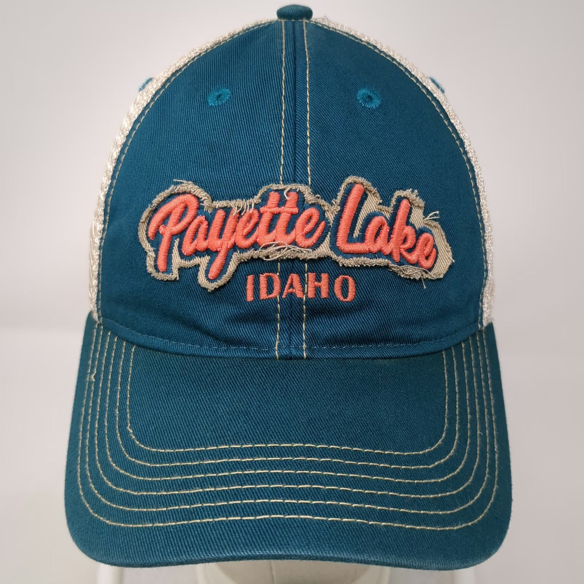 Legacy Trucker Hat Blue One Size Payette Lake Idaho Mesh Snapback Patch Green