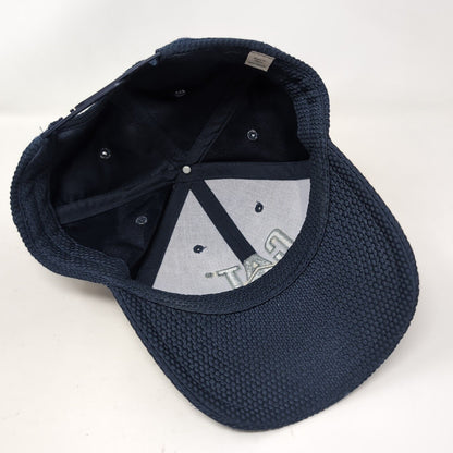 CAT Snapback Hat Blue One Size Adjustable Vented Holes 6 Panel Polyester