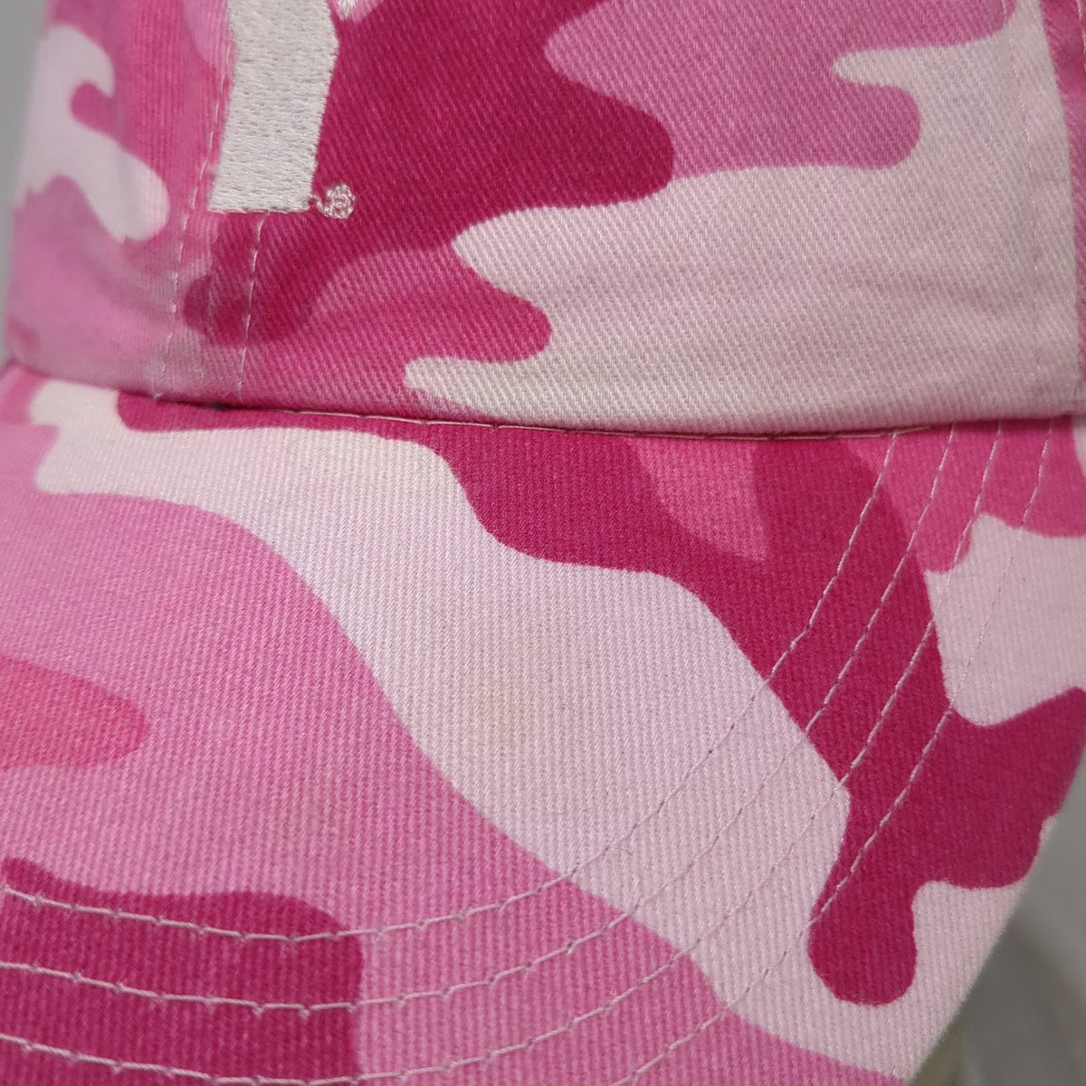 Anvil Baseball Cap Pink Camo One Size Embroidered YMCA Hat Adjustable Strapback