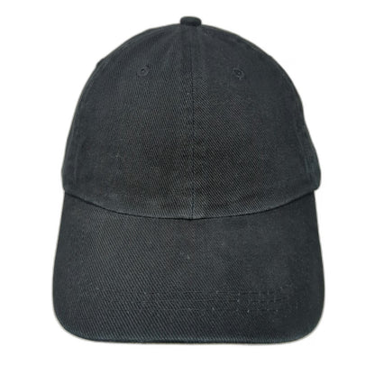 Apollo Baseball Cap Black One Size Slideback Strap Unstructured Blank Plain Hat