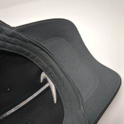 Nike One Fitted Golf Hat Black M/L Embroidered Swoosh Solid 6 Panel