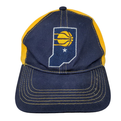 NBA Indiana Pacers Strapback Hat Blue Yellow Embroidered Logo Main Gate