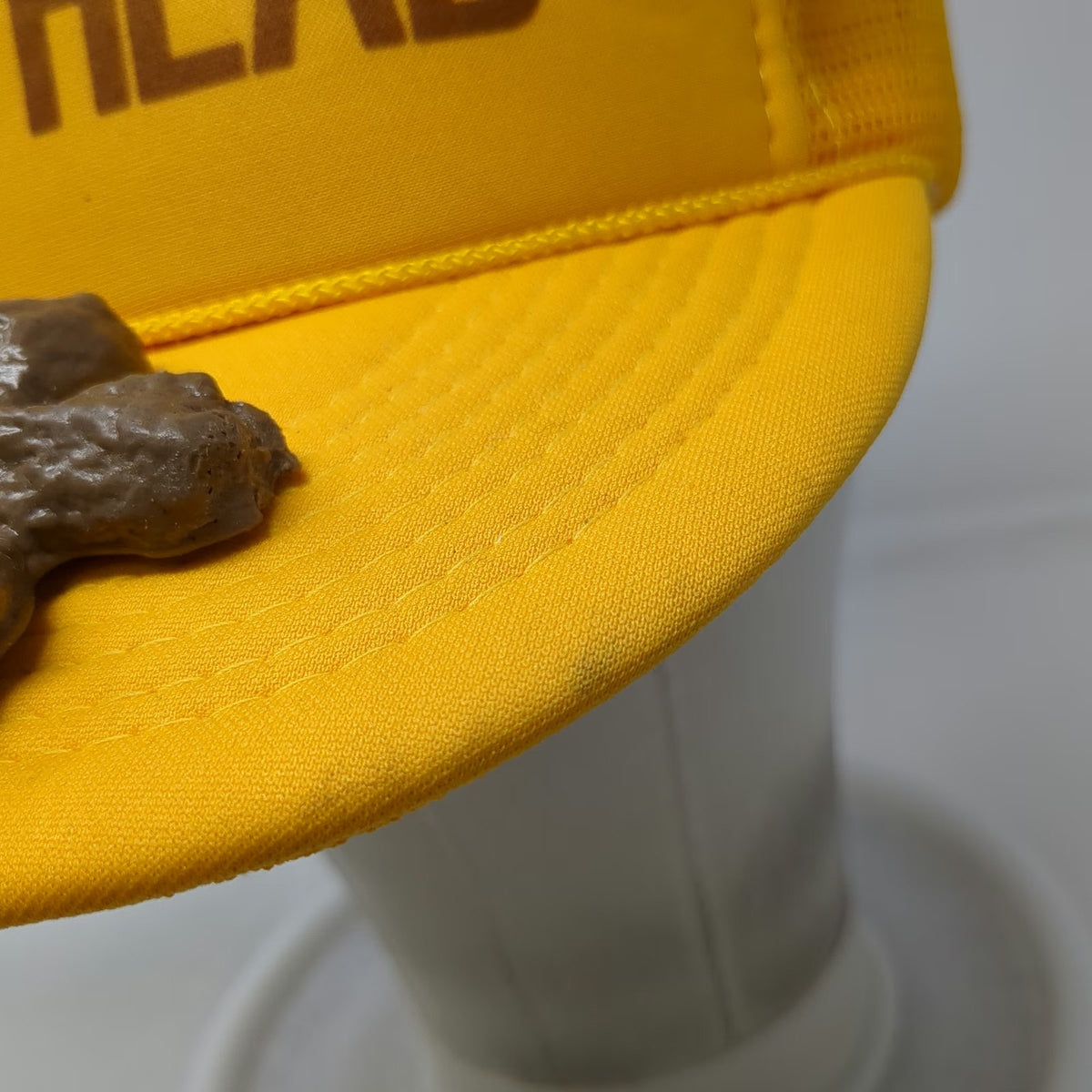 Otto Trucker Hat Yellow One Size Snapback Mesh Back Poop Graphic Sh**head Funny