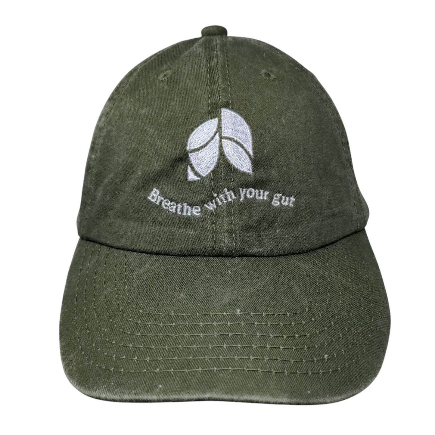 Breathe With Your Gut ResBiotic Strapback Hat Green OS Embroidered Hit Wear