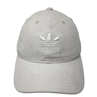 Adidas Slideback Hat Beige One Size Adjustable Embroidered Trefoil Logo