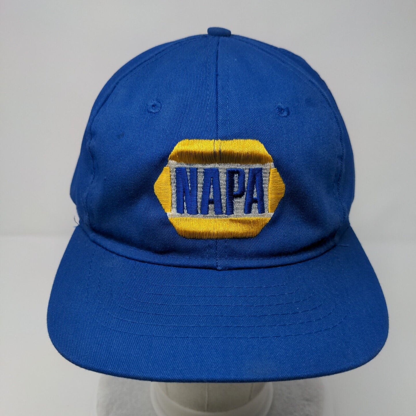 NAPA Snapback Hat Blue OSFA Adjustable Embroidered Vented Holes Tex Kap