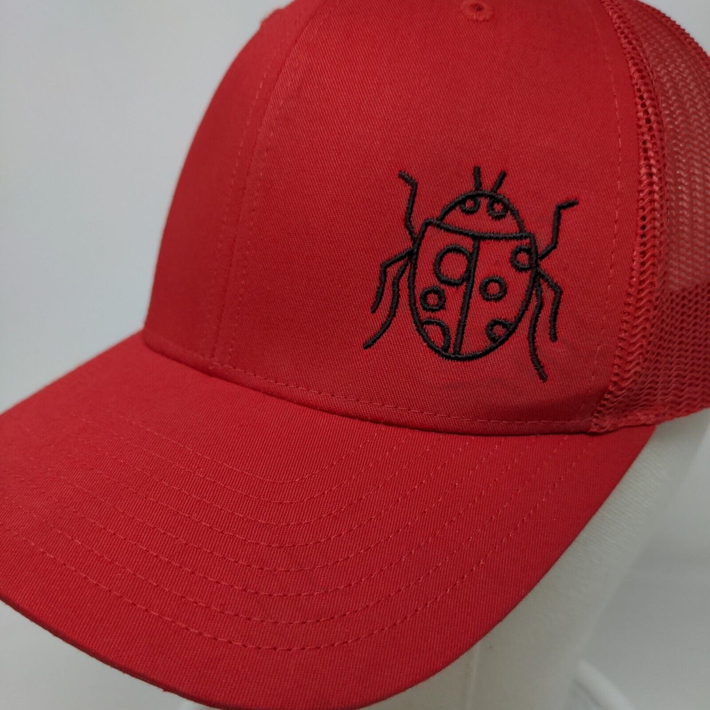 Richardson Style 112 Men's Snapback Mesh Back Trucker Hat Red Ladybug Logo