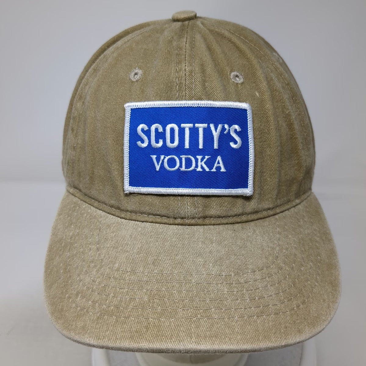 Scotty's Vodka Patch Brown Blue Baseball Cap Hat One Size Cotton Slideback